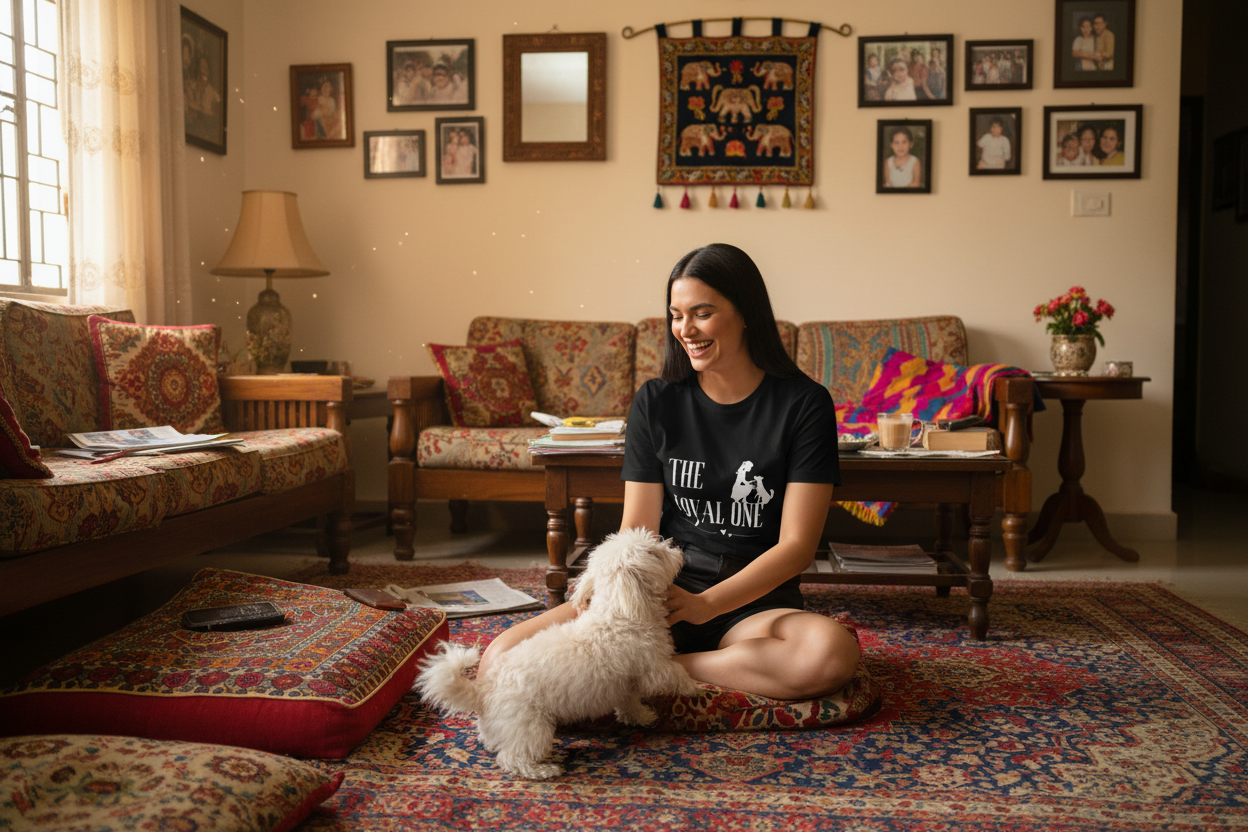 Premium Dog Lover | Girl's Black T-Shirts | Shirtog.in